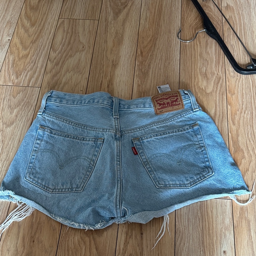 Levi's Light Wash Denim Cutoff Shorts - Blue